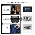 yoose Portable Alloy Electric Shaver/Electric Razor MINI 5 - yoose EU